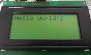 Hello World! written to EEPROM then read back and displayed on the LCD
